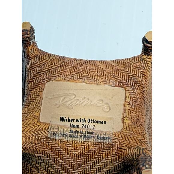 Vtg TAKE A SEAT Wicker Chair w/Ottoman - Raine Willetts Miniatures Dollhouse - Picture 7 of 7